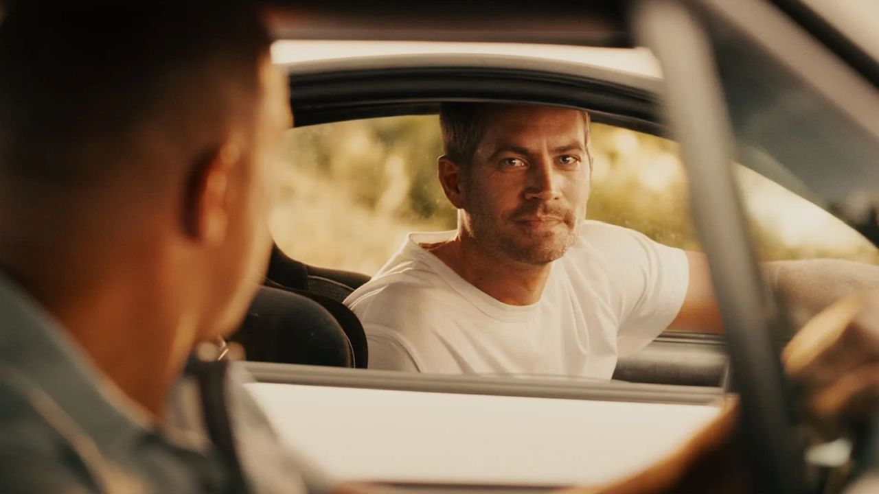 (L to R) Vin Diesel and Paul Walker in 'Furious 7'. Photo: Universal Pictures.