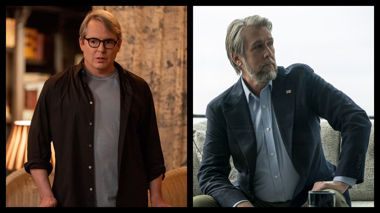 (Right) Matthew Broderick in 'Only Murders in the Building' season 3. Photo: Patrick Harbron/Hulu. (Left) Alan Ruck in 'Succession' season 3. Photo: Macall B. Polay/ HBO.