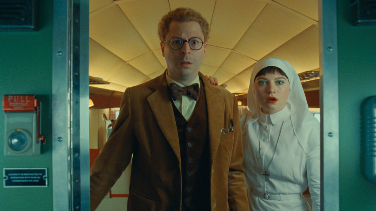 (L to R) Michael Cera as Bjorn and Mia Threapleton as Liesl in director Wes Anderson's 'The Phoenician Scheme', a Focus Features release. Credit: Courtesy of TPS Productions/Focus Features © 2025 All Rights Reserved.