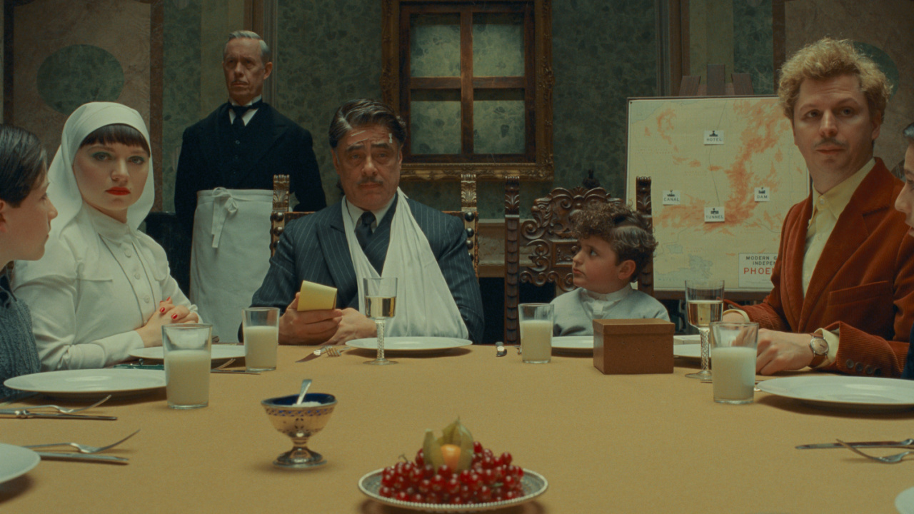 (L to R) Mia Threapleton as Liesl, Benicio Del Toro as Zsa-Zsa Korda and Michael Cera as Bjorn in director Wes Anderson's 'The Phoenician Scheme', a Focus Features release. Credit: Courtesy of TPS Productions/Focus Features © 2025 All Rights Reserved.
