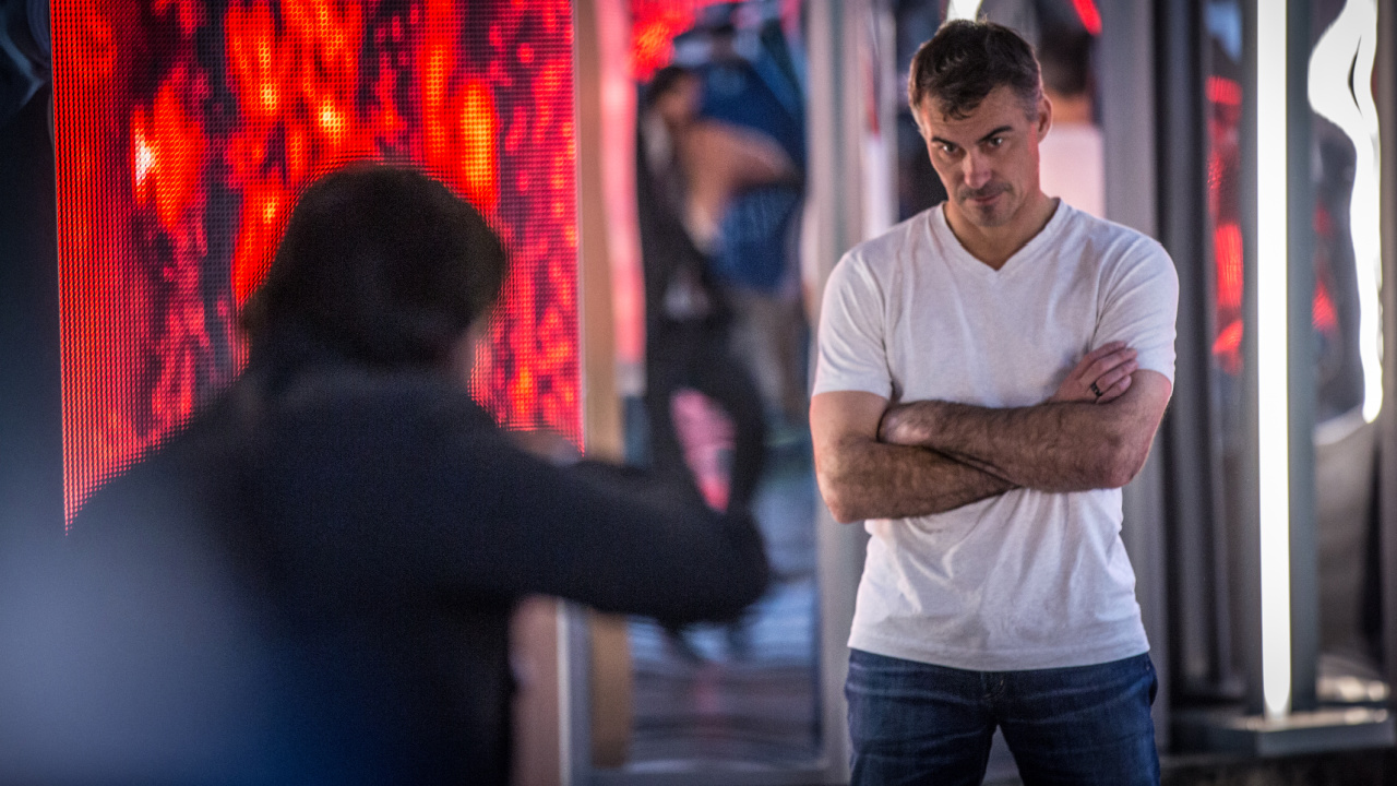 (L to R) Keanu Reeves and Chad Stahelski on the set of 'John Wick: Chapter 4'. Photo: Niko Tavernise for Lionsgate.