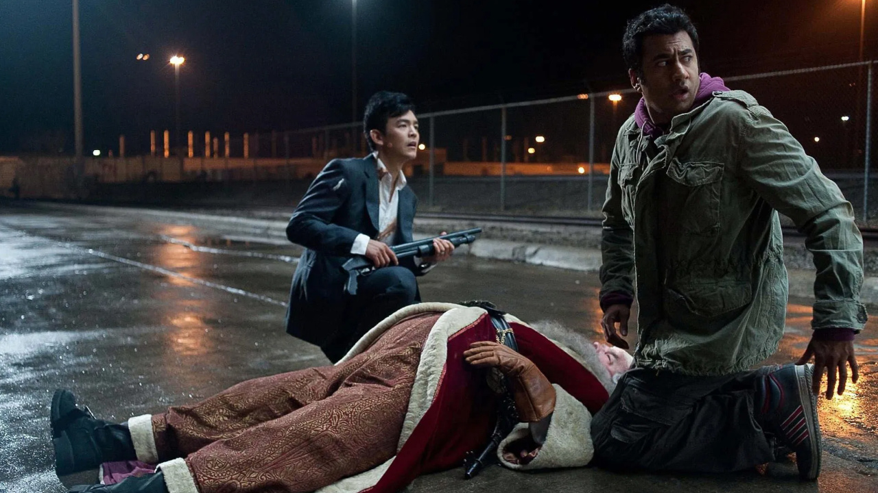 (L to R) John Cho and Kal Penn in 'A Very Harold & Kumar 3D Christmas'. Photo: Warner Bros. Pictures.