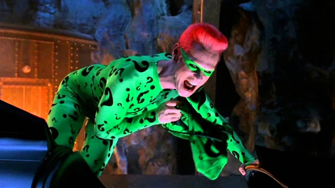 Jim Carrey as the Riddler in 'Batman Forever.' Photo: Warner Bros.