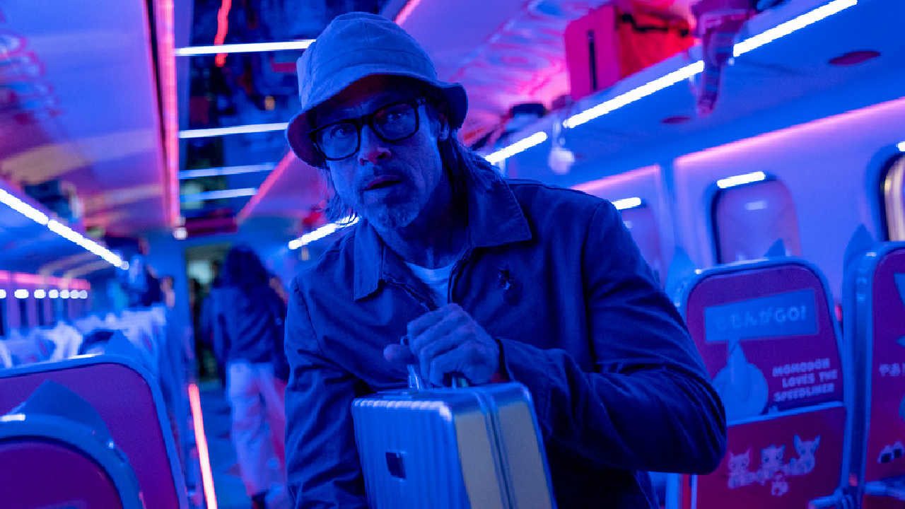 Brad Pitt stars in 'Bullet Train.' Photo: Scott Garfield. Copyright: 2022 CTMG. All Rights Reserved.