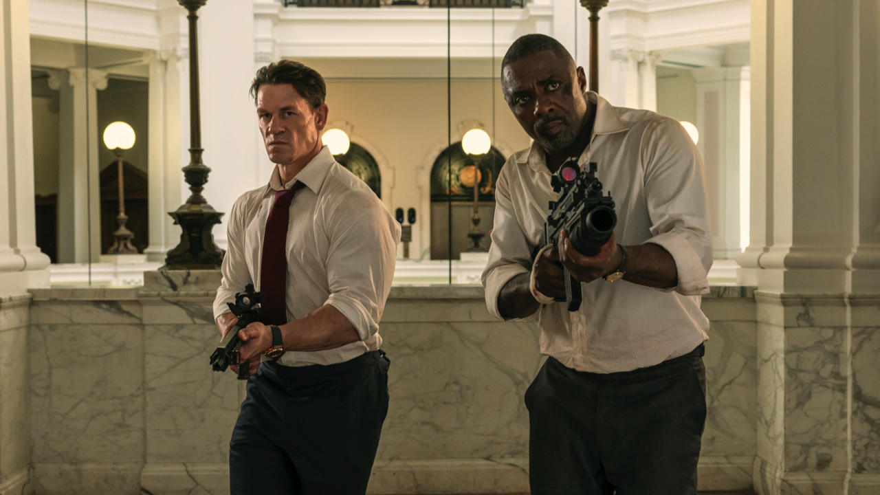 (L to R) John Cena and Idris Elba in 'Heads of State.' Photo: Amazon MGM Studios. © 2023 Amazon Content Services LLC.