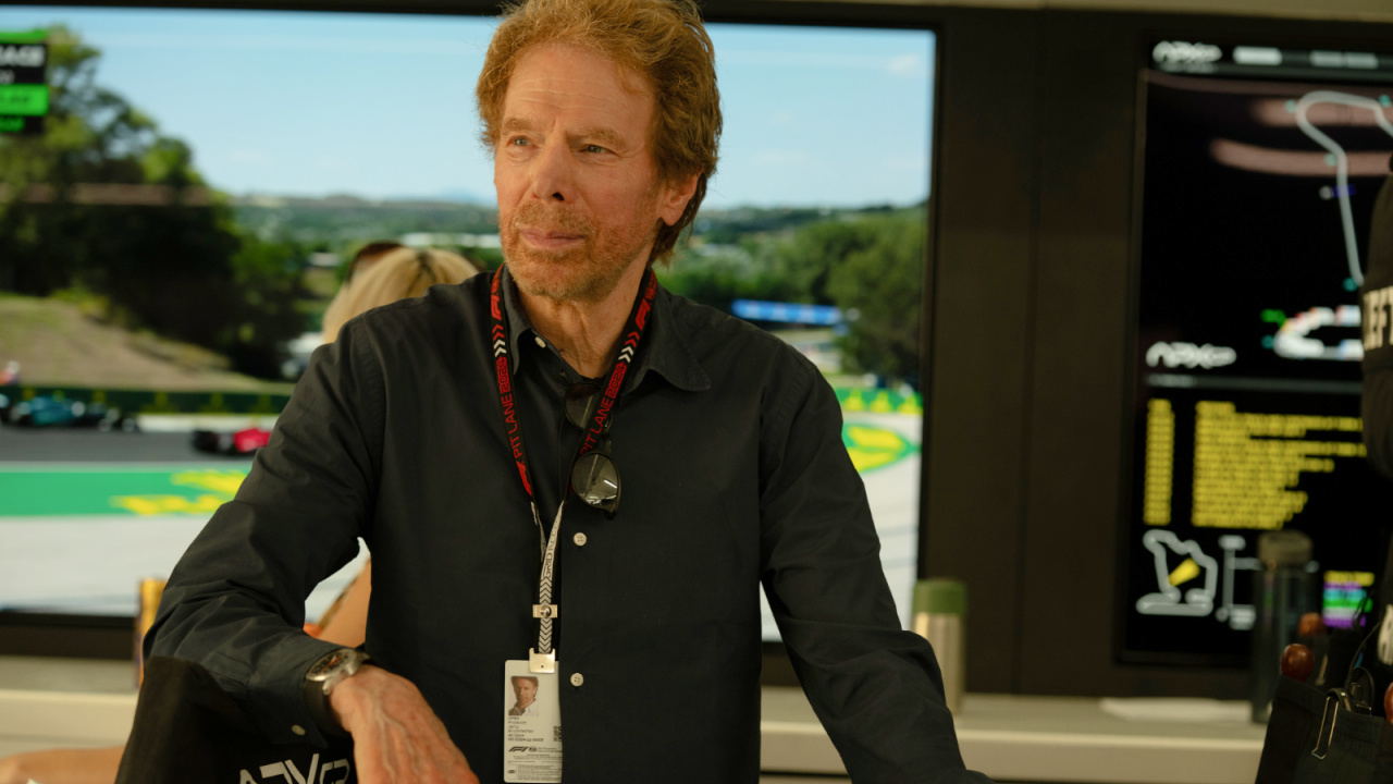 Producer Jerry Bruckheimer on the set of Apple Original Films’ 'F1', a Warner Bros. Pictures release. Photo Credit: Photo by Scott Garfield. Courtesy Warner Bros Pictures / Apple Original Films. Copyright: © 2025 Warner Bros. Entertainment Inc. All Rights Reserved.