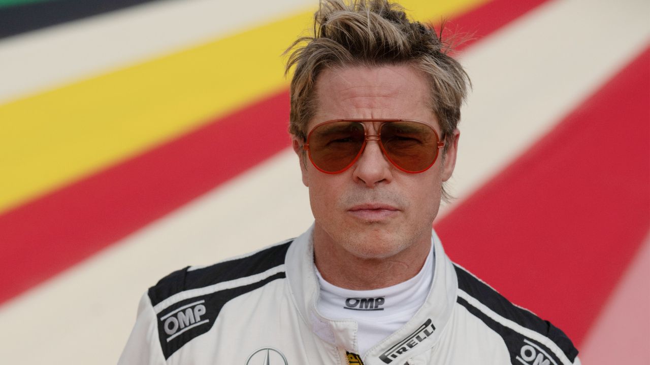Brad Pitt as Sonny Hayes in Apple Original Films’ 'F1', a Warner Bros. Pictures release. Photo Credit: Photo by Scott Garfield. Courtesy Warner Bros Pictures / Apple Original Films. Copyright: © 2025 Warner Bros. Entertainment Inc. All Rights Reserved.