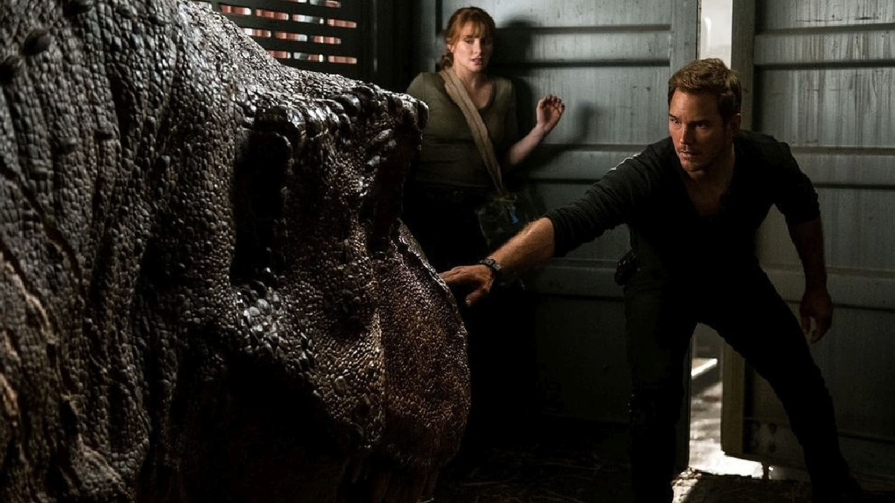 (L to R) Bryce Dallas Howard and Chris Pratt in 2018's 'Jurassic World: Fallen Kingdom.' Photo: Universal Pictures.