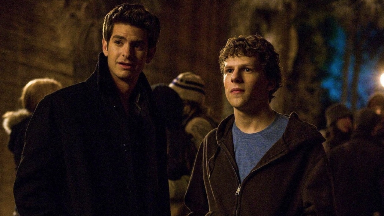 (L to R) Andrew Garfield and Jesse Eisenberg in 'The Social Network'. Photo: Sony Pictures Releasing.