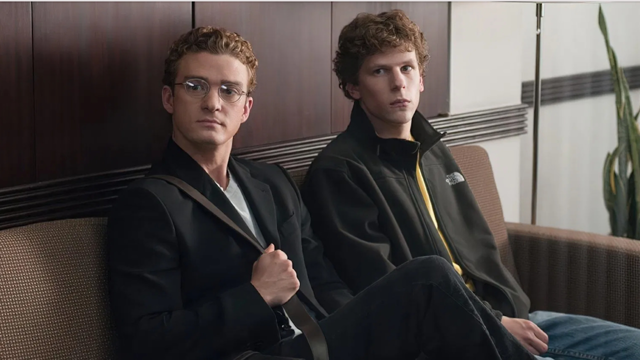 (L to R) Justin Timberlake and Jesse Eisenberg in 'The Social Network'. Photo: Sony Pictures Releasing.