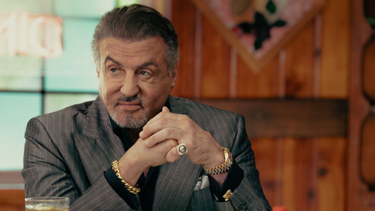 Sylvester Stallone as Dwight "The General" Manfredi of the Paramount+ original series 'Tulsa King'. Photo Credit: Brian Douglas/Paramount+. © 2024 Viacom International Inc. All Rights Reserved.