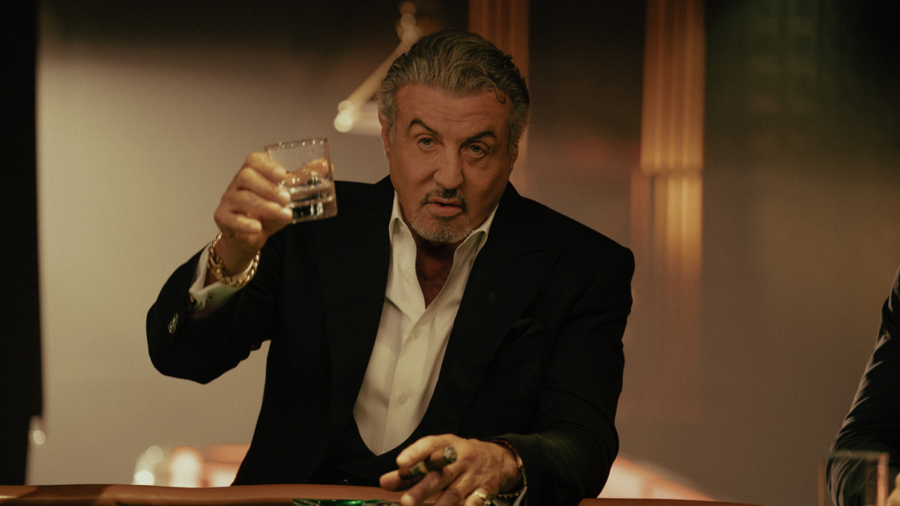 Sylvester Stallone as Dwight "The General" Manfredi of the Paramount+ original series 'Tulsa King'. Photo Credit: Brian Douglas/Paramount+. © 2024 Viacom International Inc. All Rights Reserved.