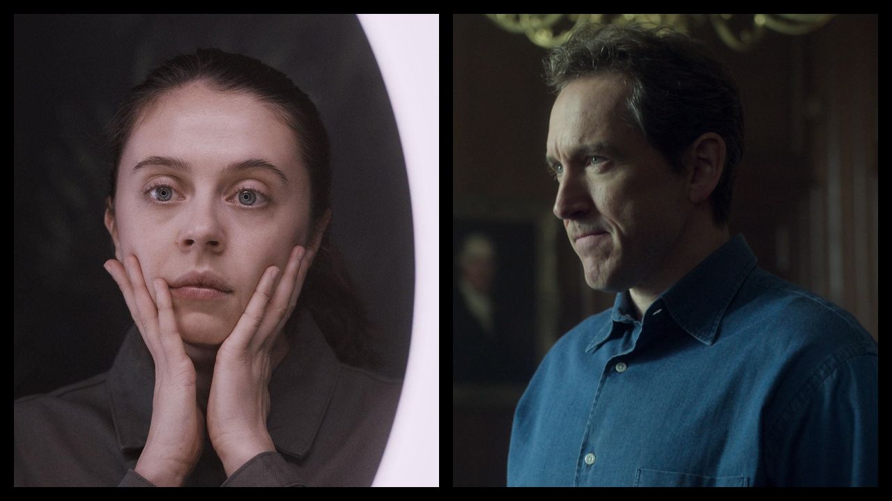 (Left) Bel Powley in ’Turn Me On’. Photo: Vertical. (Right) Bertie Carvel in ‘The Crown’ Photo: Netflix / LeftBank.