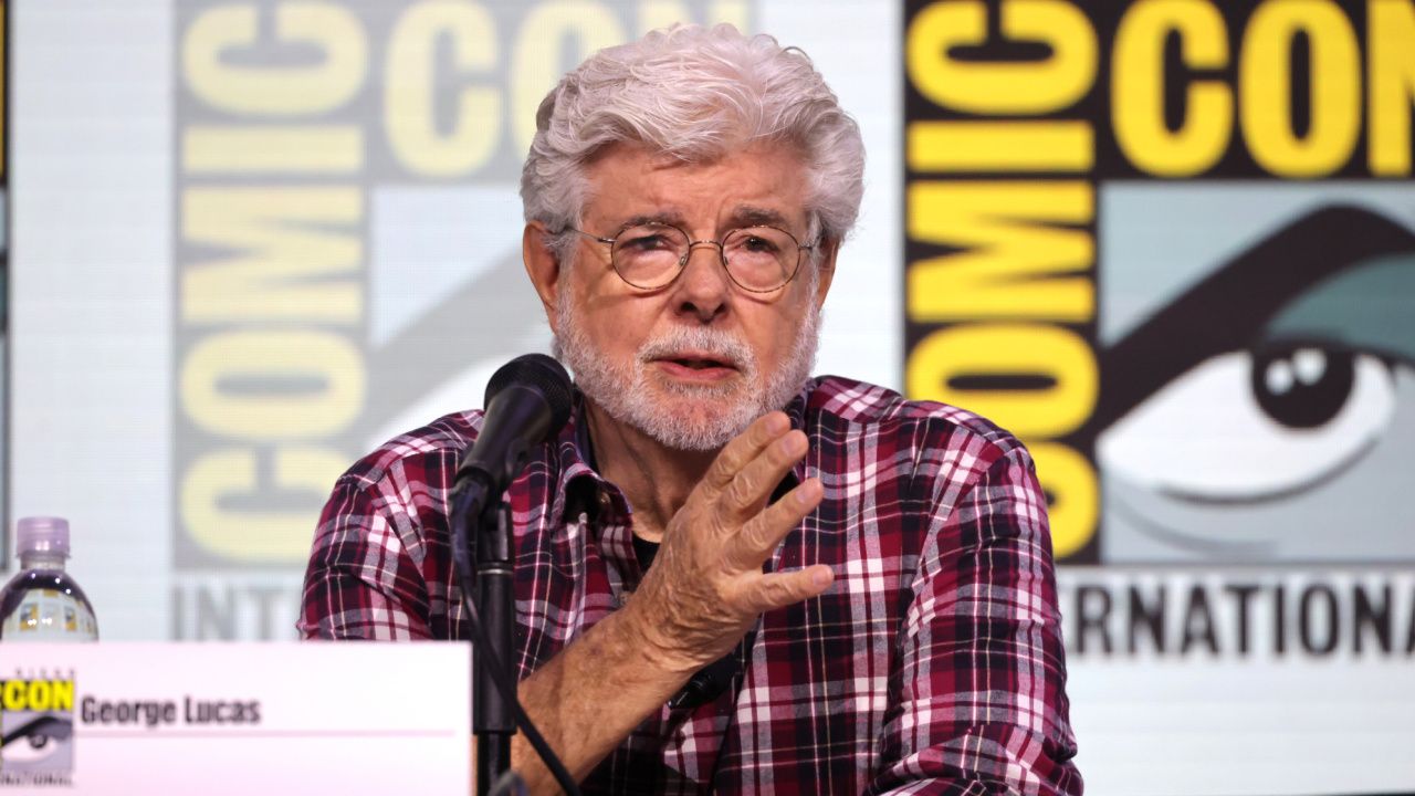 George Lucas seen at the Lucas Museum of Narrative Art panel at Comic-Con International 2025 at San Diego Convention Center on July 27, 2025 in San Diego, California. Photo by Eric Charbonneau / Lucas Museum of Narrative Art via Getty Images.