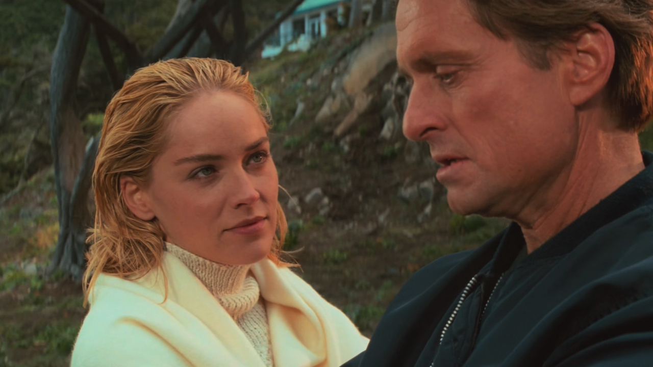 (Lto R) Sharon Stone and Michael Douglas in 'Basic Instinct'. Photo: TriStar Pictures.