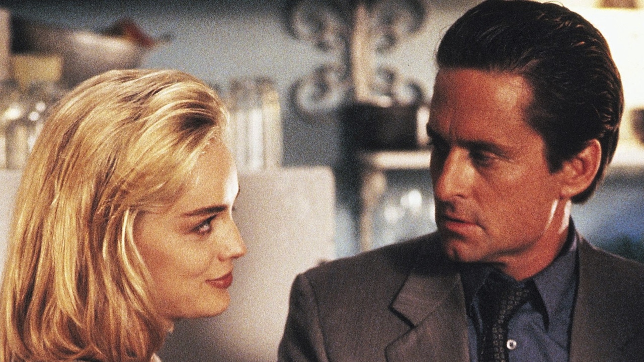 (Lto R) Sharon Stone and Michael Douglas in 'Basic Instinct'. Photo: TriStar Pictures.