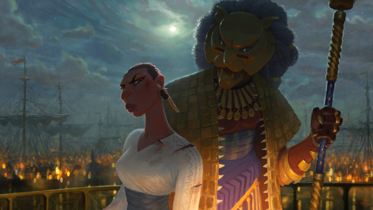 (L-R): Noni (Winnie Harlow) and The Lion (Cress Williams) in Marvel Animation's 'Eyes of Wakanda', exclusively on Disney+. Photo courtesy of Marvel.© 2025 MARVEL. All Rights Reserved.