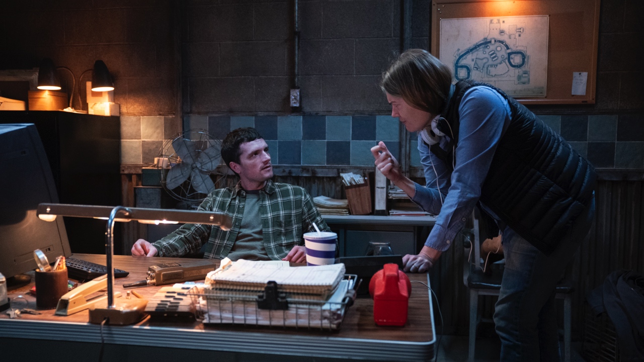 (L to R) Josh Hutcherson and Director Emma Tammi on the set of Five Nights at Freddy’s 2. Photo: Universal Studios. © 2025 Universal Studios.