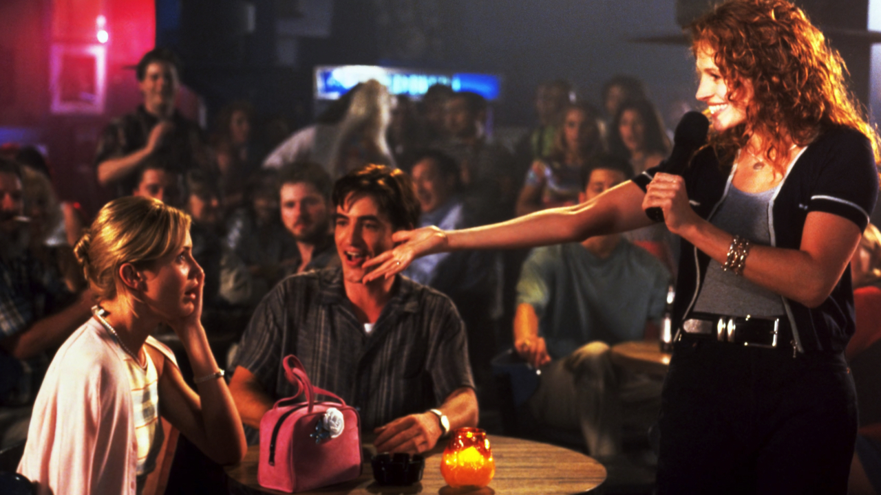 (L to R) Cameron Diaz, Dermot Mulroney and Julia Roberts in 'My Best Friend's Wedding'. Photo: TriStar Pictures.