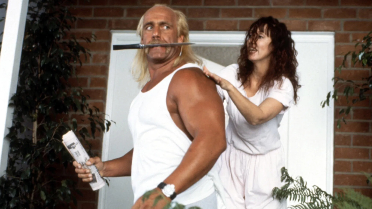 (L to R) Hulk Hogan and Shelley Duvall in 'Suburban Commando'. Photo: New Line Cinema.