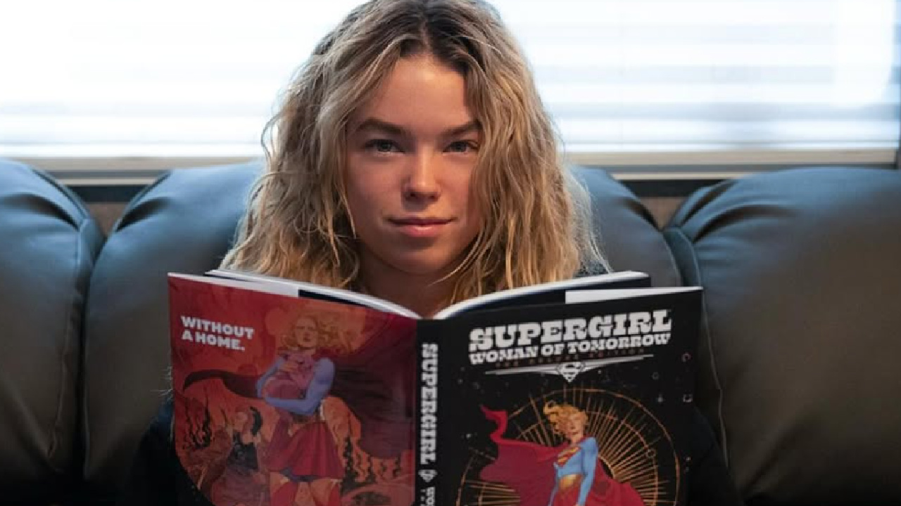 Milly Alcock on the set of 'Supergirl'. Photo: James Gunn's Instagram account.