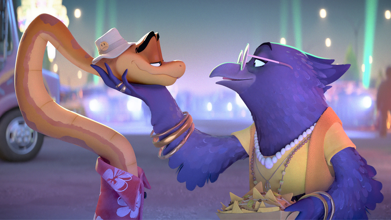 (from left) Mr. Snake (Marc Maron) and Doom (Natasha Lyonne) in DreamWorks Animation’s 'The Bad Guys 2', directed by Pierre Perifel. © DreamWorks Animation LLC. All Rights Reserved.