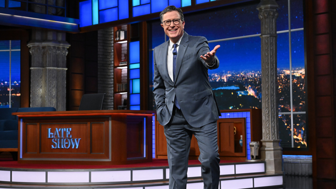 'The Late Show with Stephen Colbert' during Thursday’s July 17, 2025 show. Photo: Scott Kowalchyk ©2025 CBS Broadcasting Inc. All Rights Reserved.