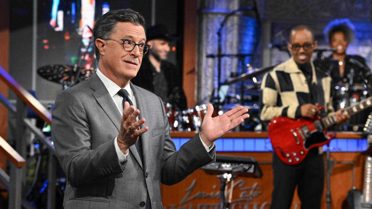 'The Late Show with Stephen Colbert' during Monday’s July 14, 2025 show. Photo: Scott Kowalchyk ©2025 CBS Broadcasting Inc. All Rights Reserved.