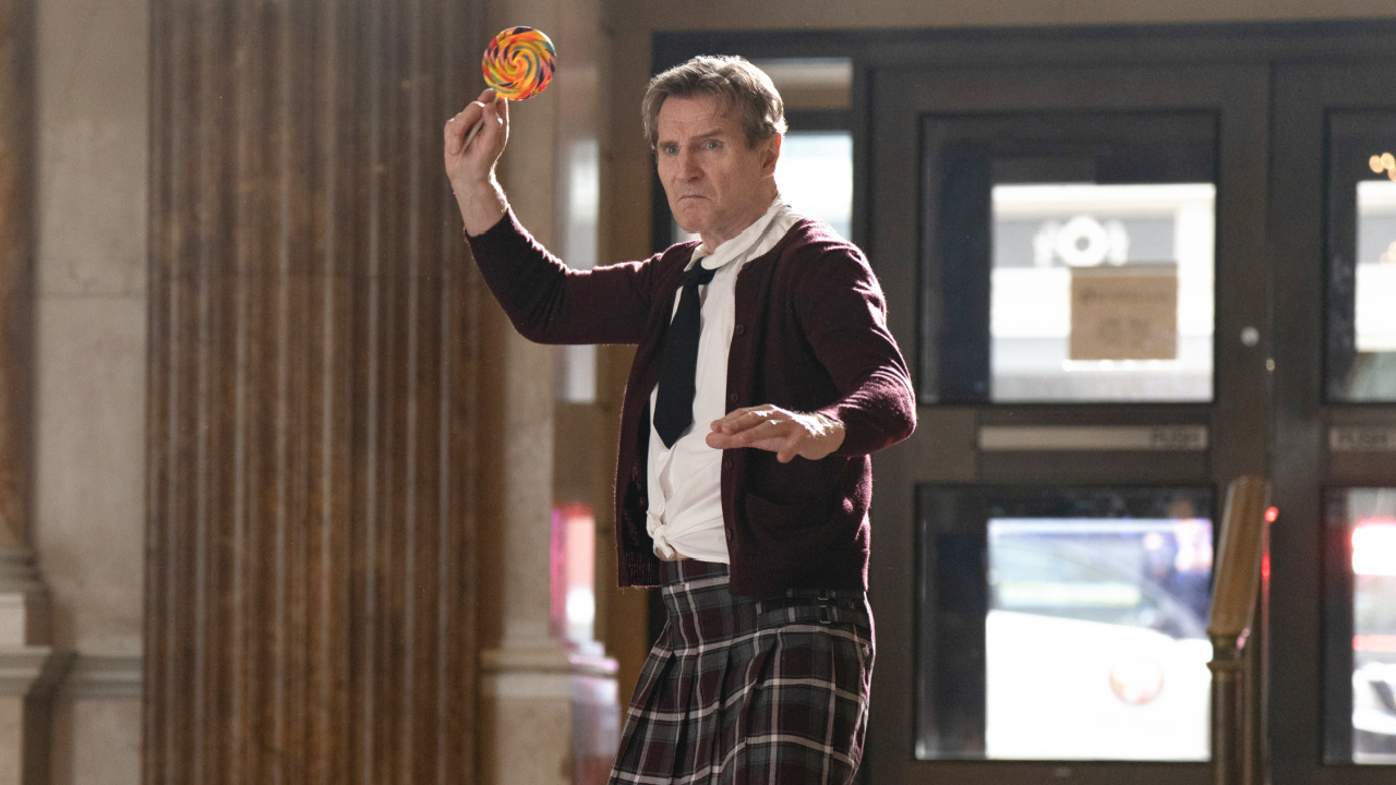 Liam Neeson plays Frank Drebin Jr. in 'The Naked Gun' from Paramount Pictures.