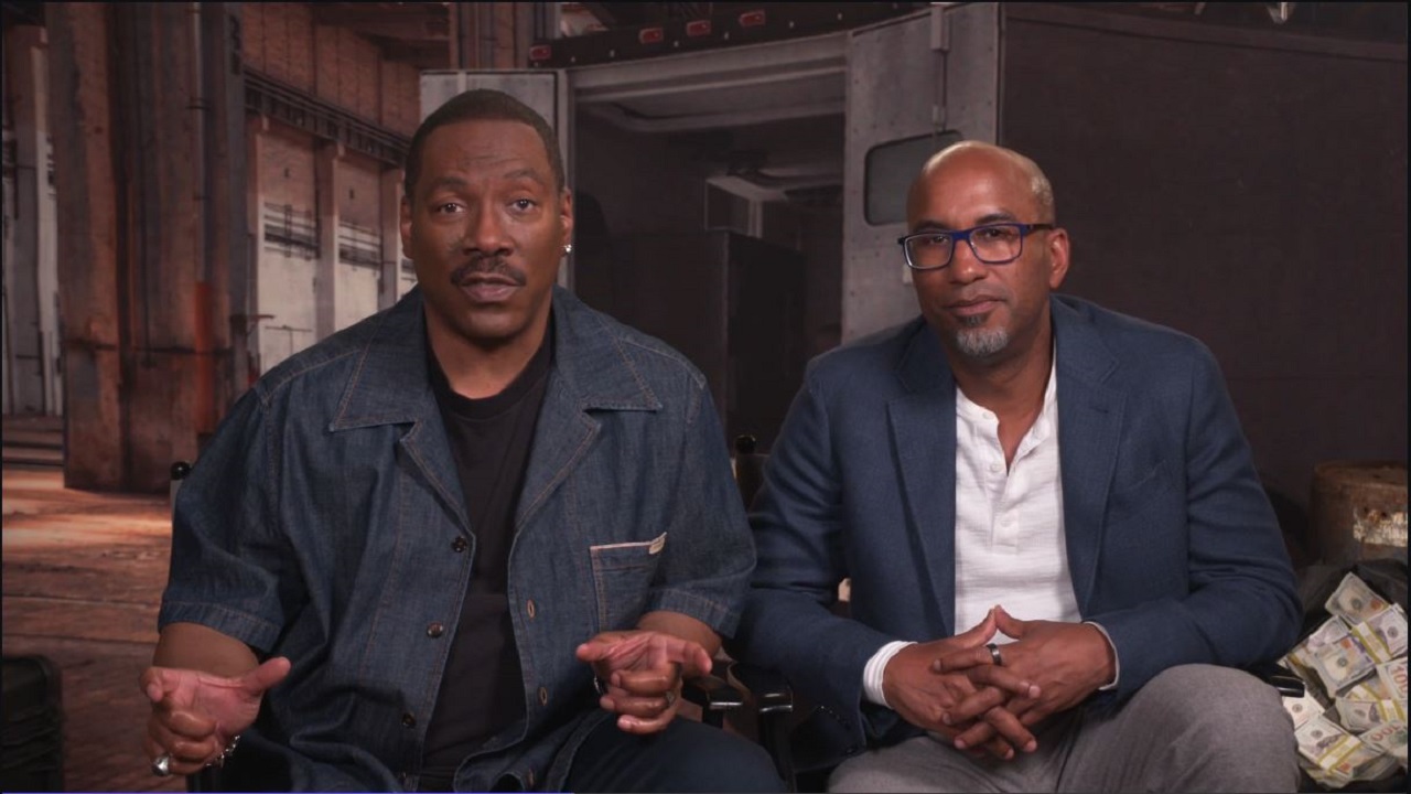 (L to R) Eddie Murphy and Tim Story at 'The Pickup' virtual press conference.