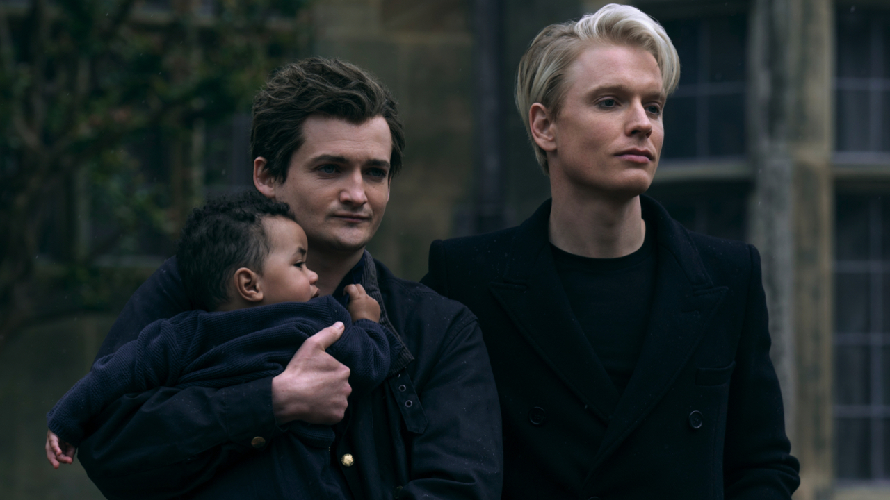 (L to R) Jack Gleeson as Puck, Freddie Fox as Loki in episode 208 of ‘The Sandman’. Photo: Ed Miller/Netflix © 2025.