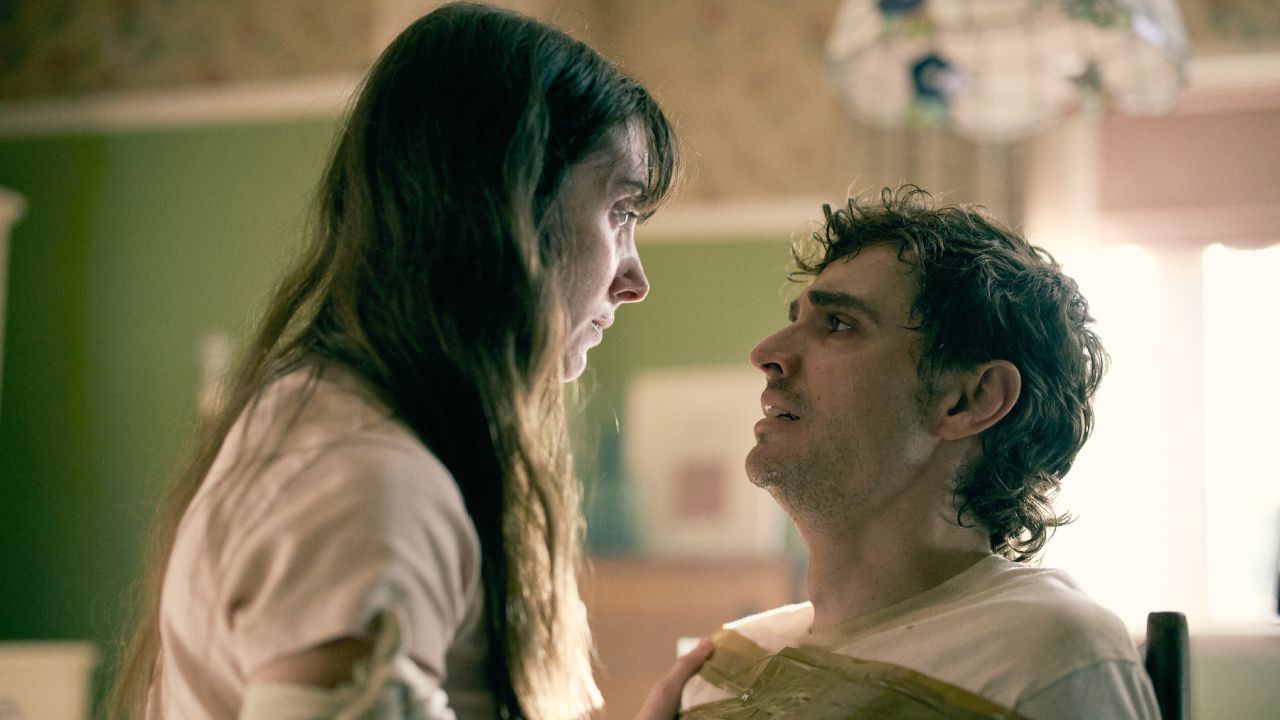 (L to R) Alison Brie and Dave Franco in 'Together'. Photo: Neon.