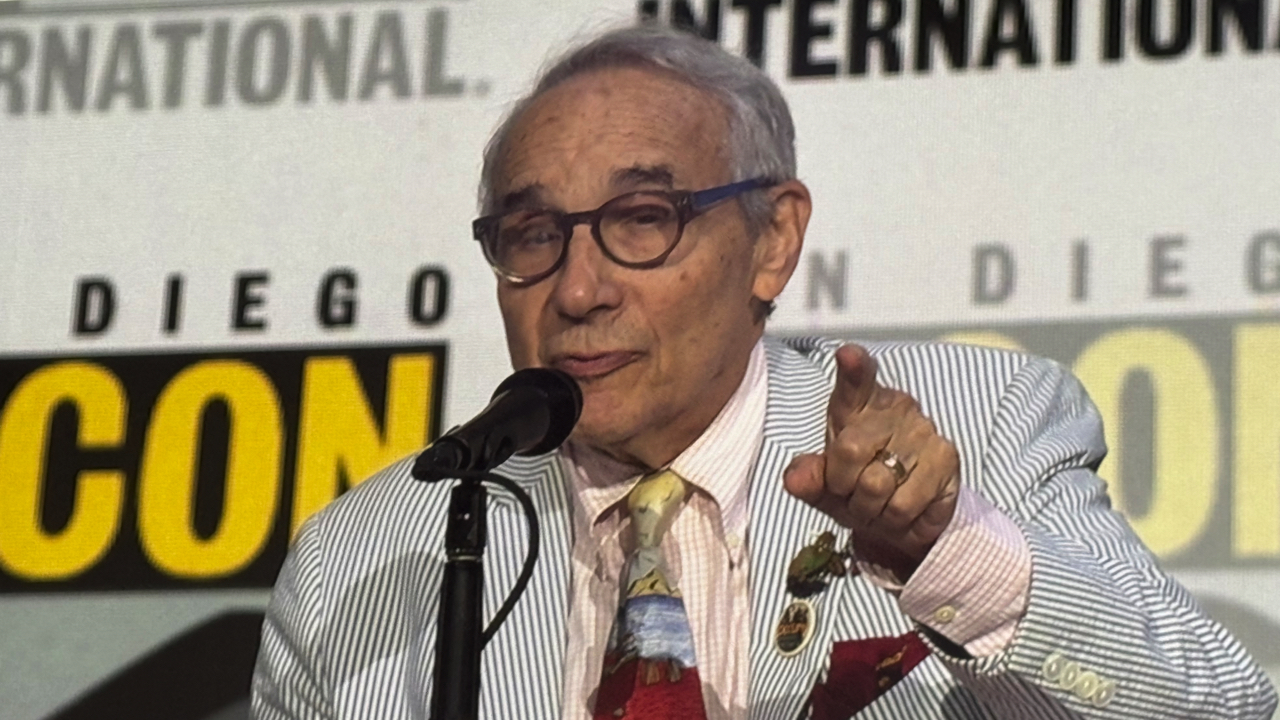 Troma boss Lloyd Kaufman at the San Diego Comic-Con panel for 'The Toxic Avenger', in July 2025.