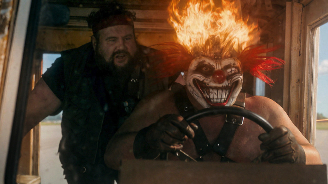 (L to R) Mike Mitchell as Stu, Joe Seanoa as Sweet Tooth in 'Twisted Metal' Season 2. Photo: Pief Weyman/PEACOCK.