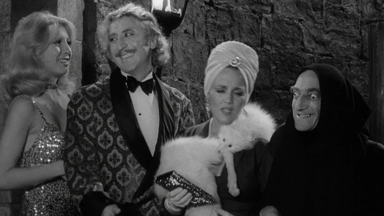 (L to R) Teri Garr, Gene Wilder, Madeline Kahn, and Marty Feldman in 'Young Frankenstein'. Photo: 20th Century-Fox.