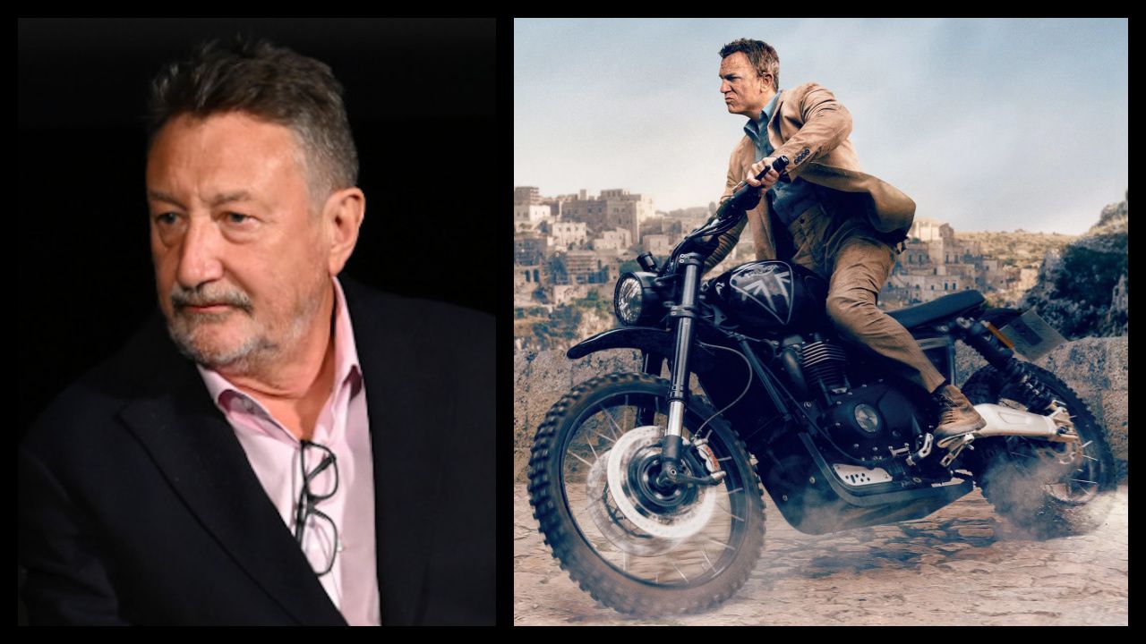 (Left) Steven Knight attends the 'All The Light We Cannot See' New York special screening at Paris Theater on October 30, 2023 in New York City. Photo by Bryan Bedder/Getty Images for Netflix. (Right) Daniel Craig in 'No Time To Die'. Photo: Metro Goldwyn Mayer Pictures.