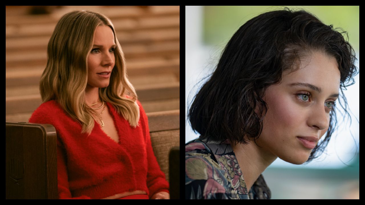 (Left) Kristen Bell as Joanne in episode 101 of 'Nobody Wants This'. Photo: Stefania Rosini/Netflix © 2024. (Right) Daniela Melchior stars in 'Road House.' Photo: Laura Radford. Copyright: © Amazon Content Services LLC.