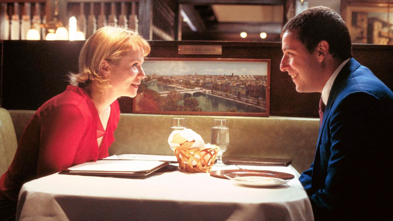 (L to R) Emily Watson and Adam Sandler in 'Punch-Drunk Love'. Photo: Sony Pictures Releasing.