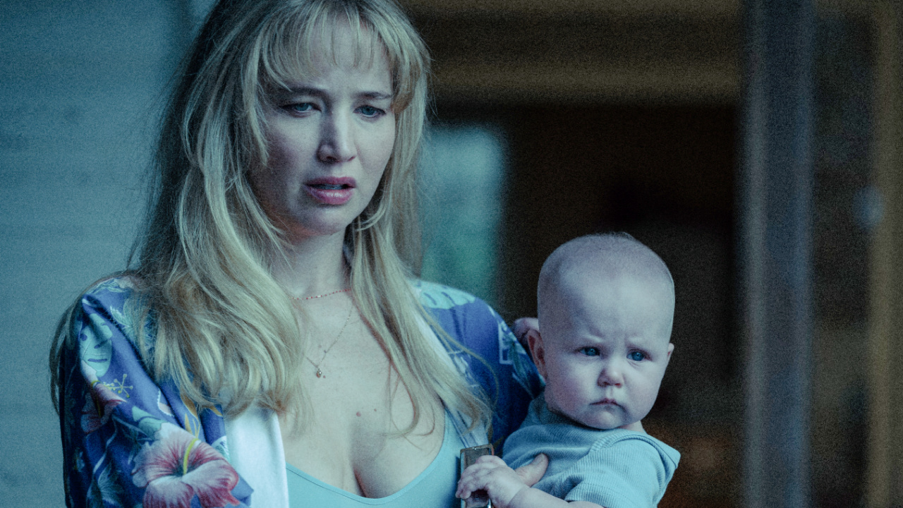 Jennifer Lawrence in 'Die My Love'. Photo Kimberley French/Mubi.