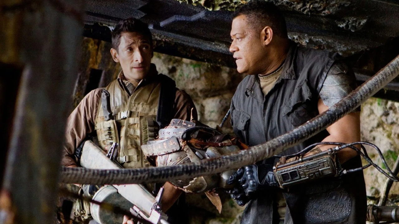 (L to R) Adrien Brody and Laurence Fishburne in 'Predators'. Photo: 20th Century Fox.