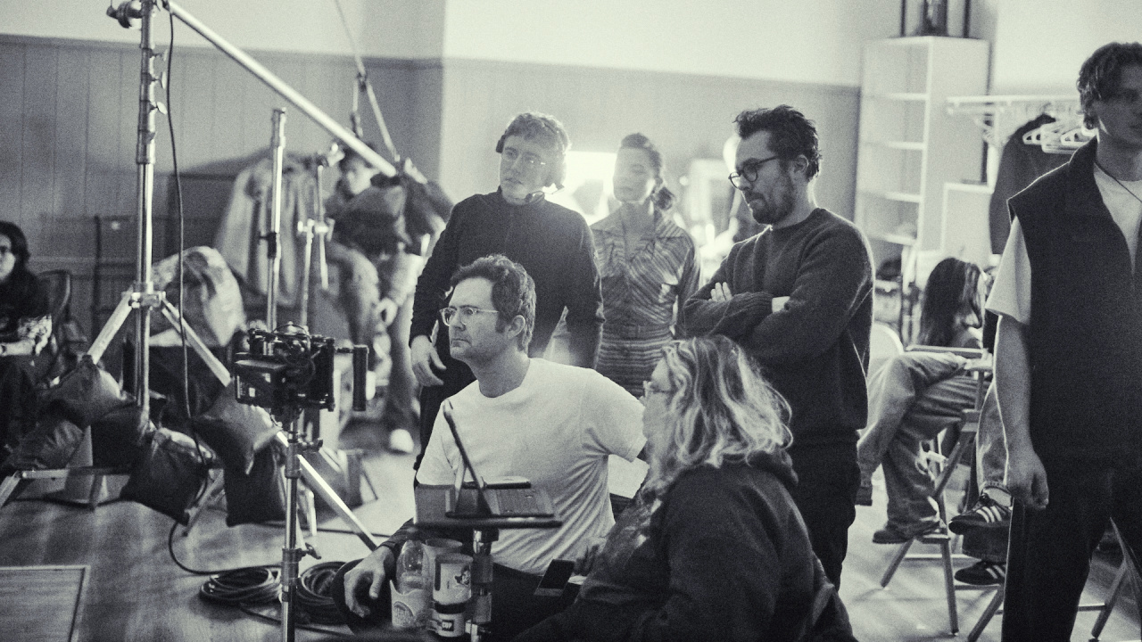(Center) Director Osgood Perkins on the set of 'Keeper'. Photo: Neon.