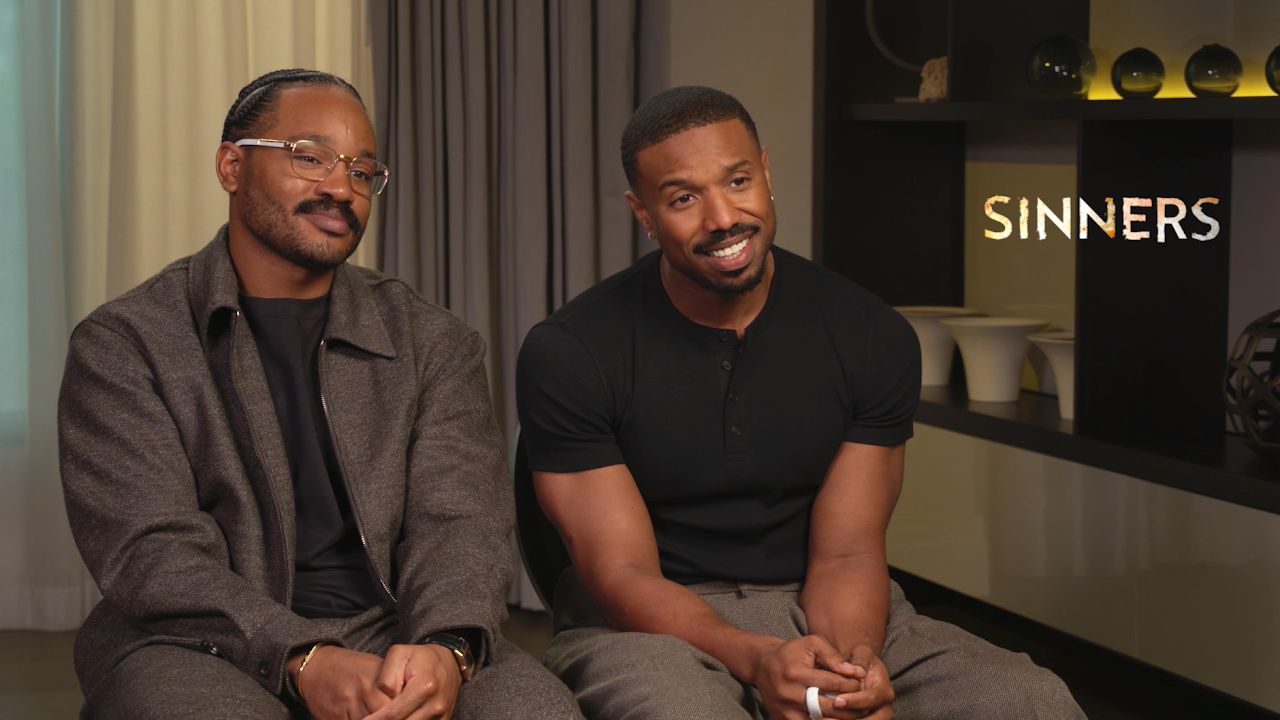 (L to R) Director Ryan Coogler and Michael B. Jordan talk 'Sinners'.