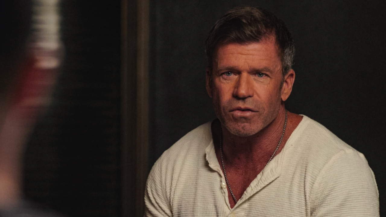 Taylor Sheridan on the set of ‘The Road.’ Photo: CBS ©2025 CBS Broadcasting, Inc. All Rights Reserved.