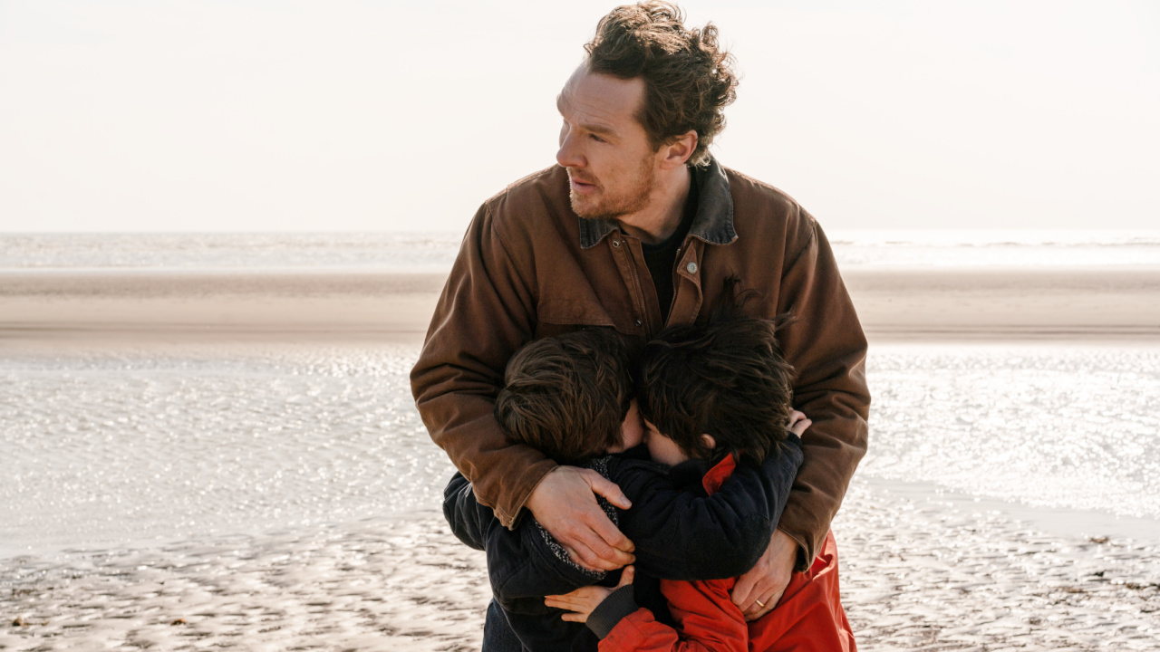 (L to R) Benedict Cumberbatch, Richard Boxall and Henry Boxall in 'The Things with Feathers'. Photo: Vue Lumière.