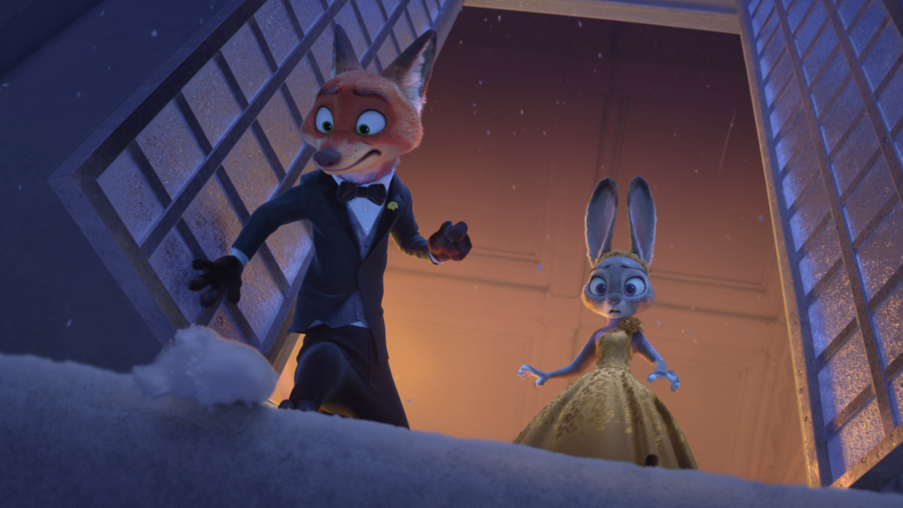 (L to R) Nick Wilde (voiced by Jason Bateman) and Judy Hopps (voiced by Ginnifer Goodwin) in Walt Disney Animation Studios' 'Zootopia 2'. © 2025 Disney Enterprises, Inc. All Rights Reserved.