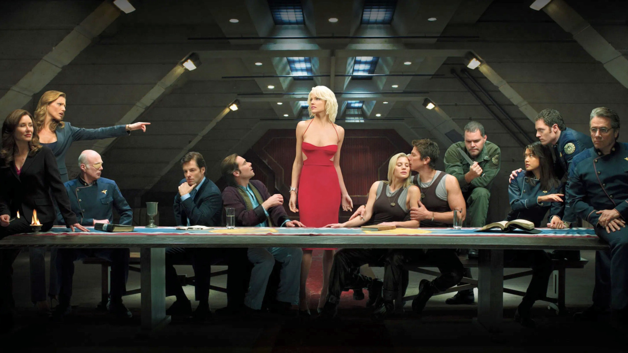 The cast of 'Battlestar Galactica'. Photo: Universal Media Studios.