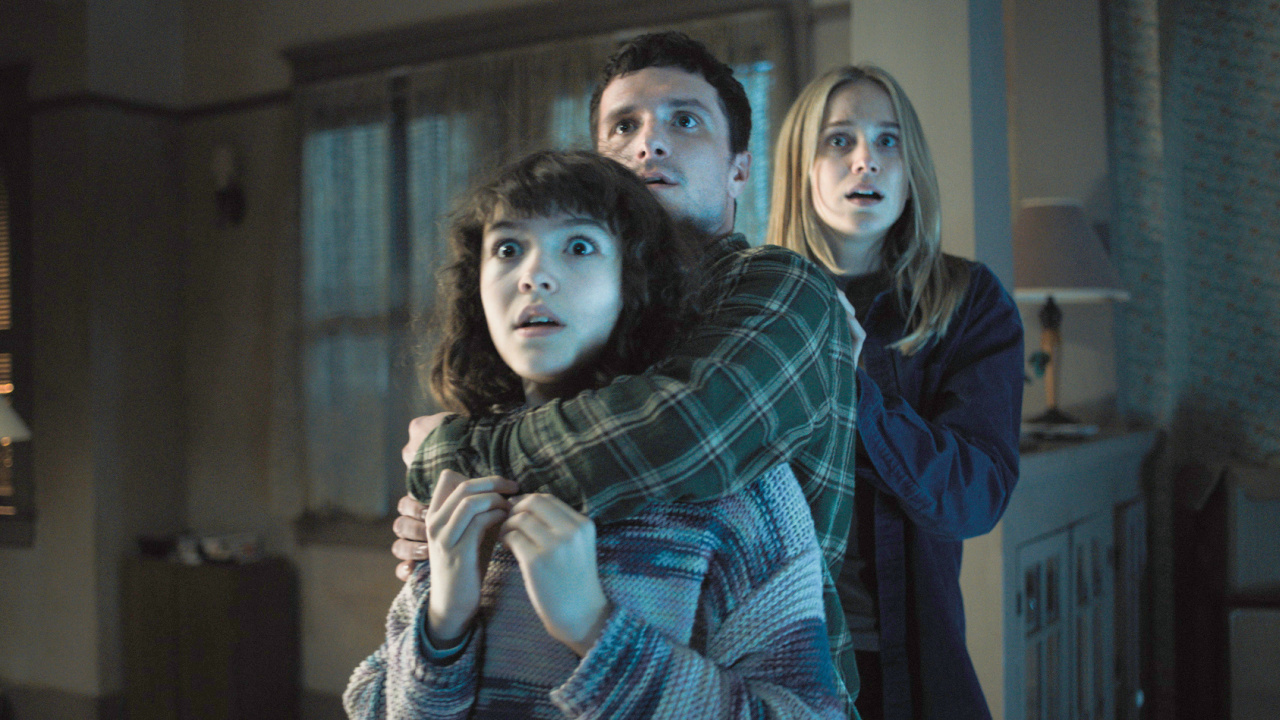 (L to R) Abby (Piper Rubio), Mike (Josh Hutcherson) and Vanessa (Elizabeth Lail) in' Five Nights at Freddy’s 2', directed by Emma Tammi. Photo: Universal Pictures.