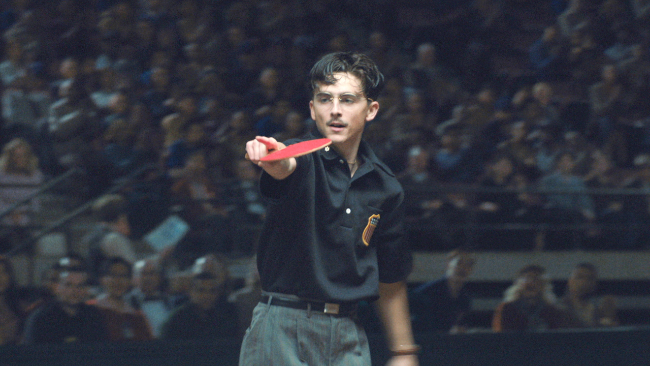 Timothée Chalamet in ‘Marty Supreme’. Photo: A24.