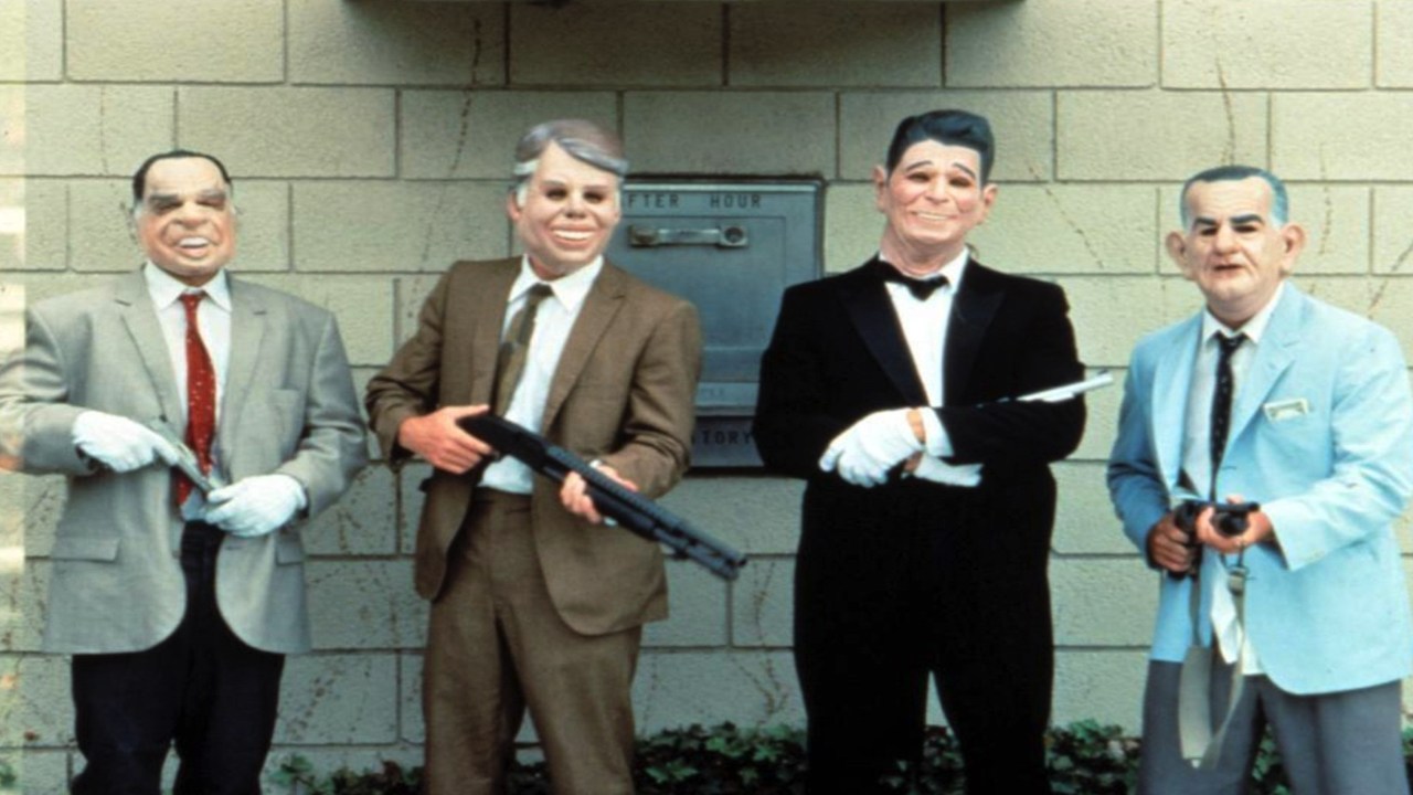 (L to R): Patrick Swayze, James Le Gros, Bojesse Christopher and John Philbin in 'Point Break.' Photo: 20th Century Fox.