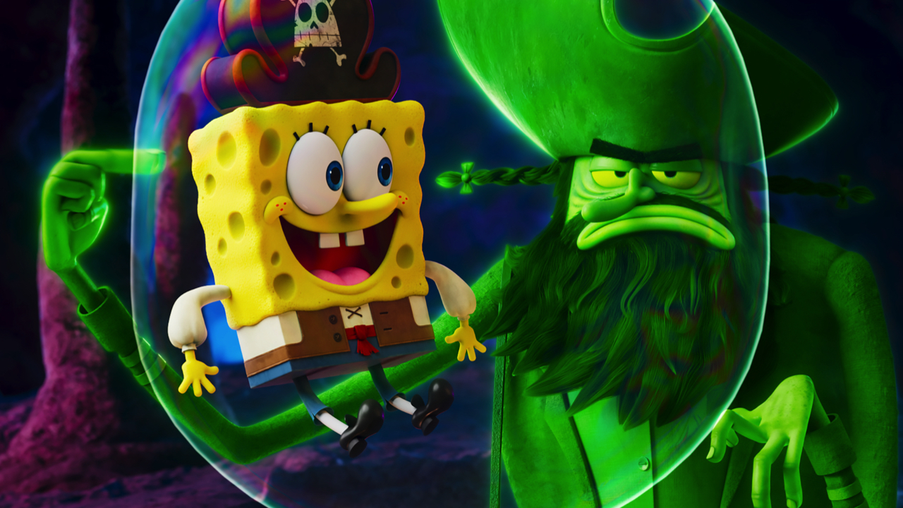 SpongeBob SquarePants (Tom Kenny) and Flying Dutchman (Mark Hamill) in ‘The SpongeBob Movie: Search For SquarePants’ from Paramount Animation and Nickelodeon.